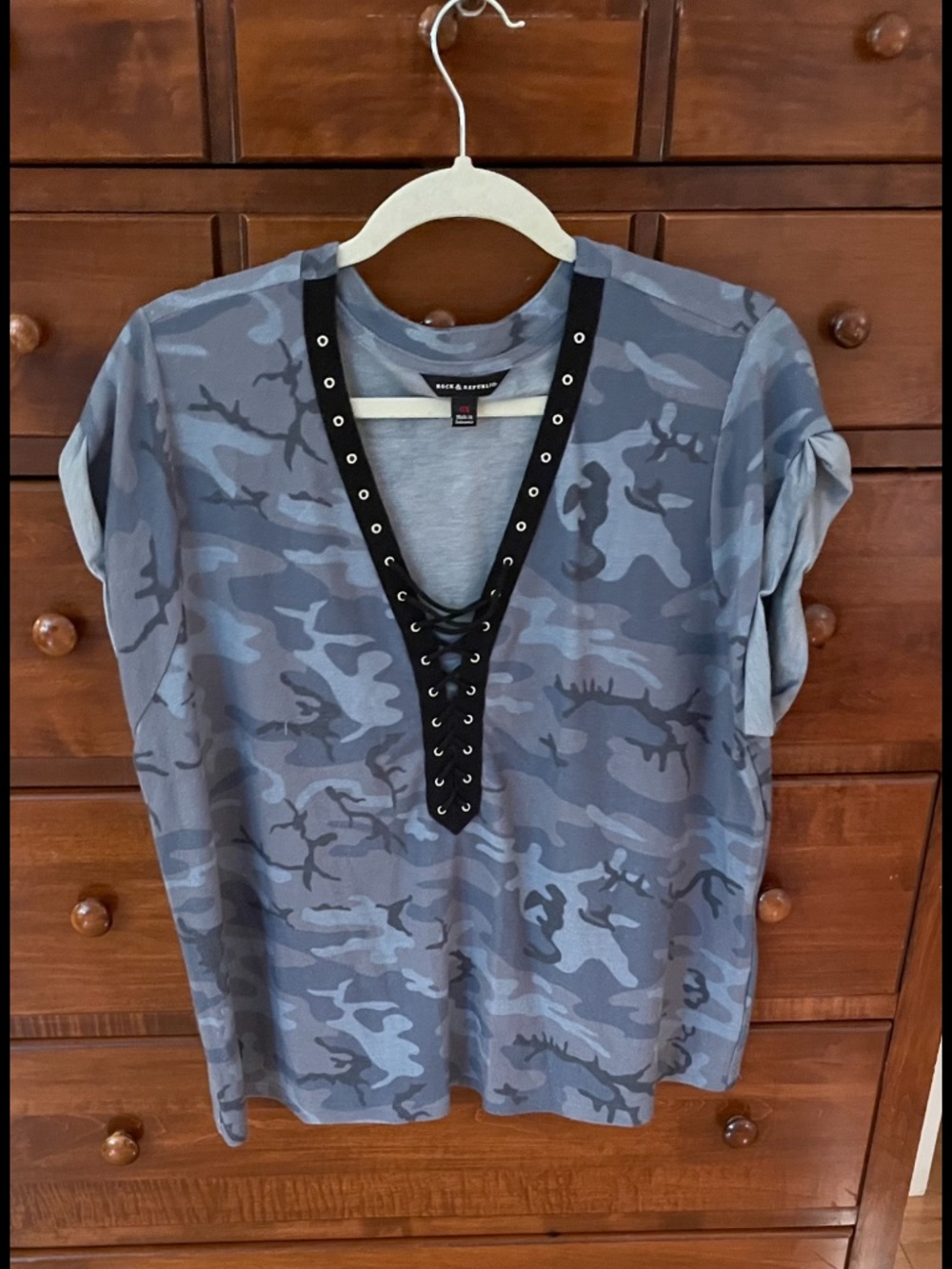 Rock & Republic Shirt, Camo, Size 0X